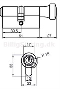 RD1605 Profil cylinder Ruko D12 (Serie 1200) - Målskitse