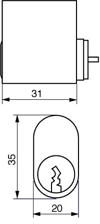 RD1660 Oval cylinder Ruko D12 (Serie 1200) - Målskitse