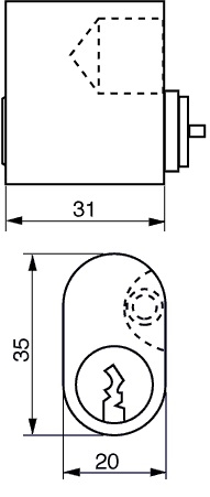 RD1662 DC Dobbelt Oval cylinder sæt Ruko D12 (Serie 1200) - Målskitse