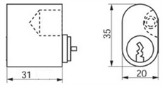 1662 DC Dobbelt Oval cylinder sæt Ruko (Serie 600) - Målskitse