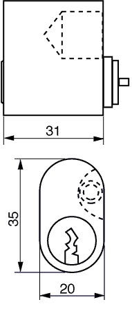 RG1662 DC Dobbelt Oval cylinder sæt Ruko Garant Plus - Målskitse