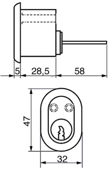 RG1673 Cylinder Ruko Garant Plus - Målskitse
