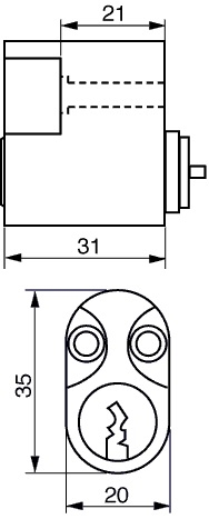 RD2603 Rokoko cylinder Ruko Garant Plus - Målskitse