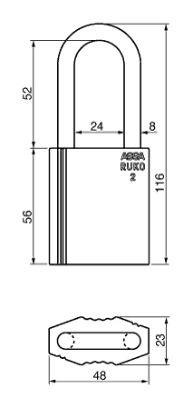 2643 Hængelås hus uden cylinder