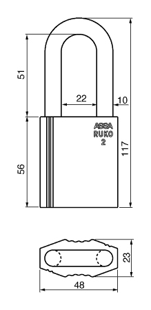 2647 Hængelås hus uden cylinder