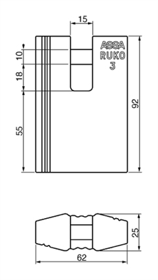 3649 Bolthængelås hus uden cylinder