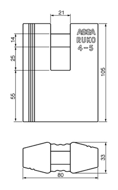 5649 Bolthængelås hus uden cylinder